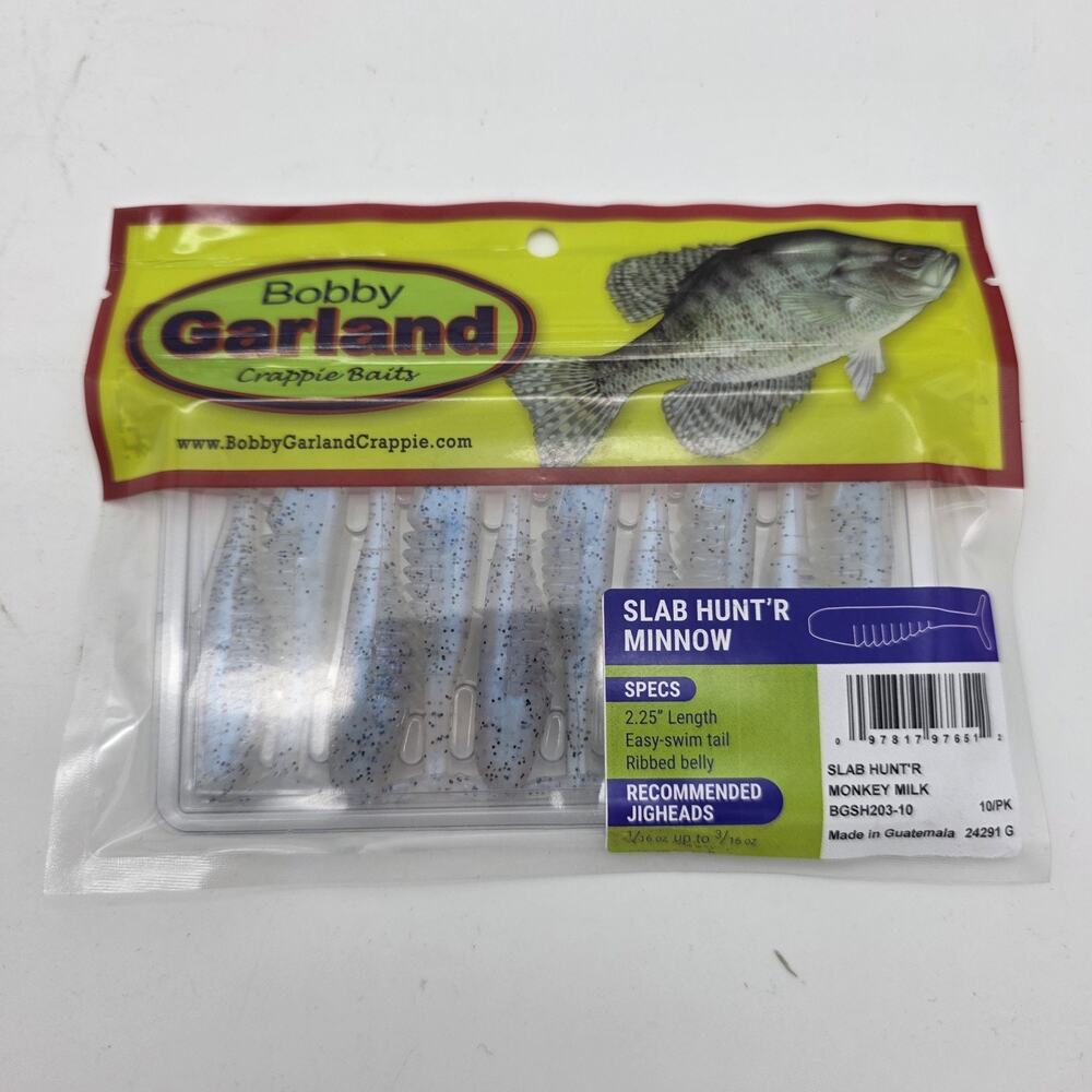 Bobby Garland Slab Hunt’R Minnow Monkey Milk 2.25” Crappie Baits Lot of 6